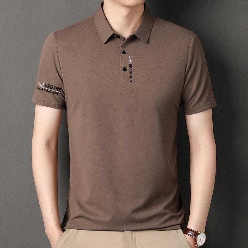 STORN Men's Short Sleeve Solid Color Polo Shirt Breathable Comfortable Elastic Top New Arrivals Casual Business Style