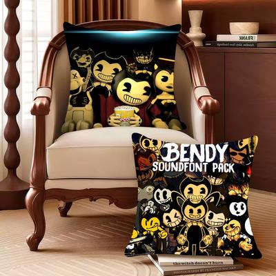 B-Bendy Ink Game M-Machine Pillow Case Decor Protective Covers Comfortable Soft for Sofa Living Room Home Office