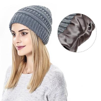 Herfst Winter Dames Effen Kleur Beschermende Haarstijl Warme Wollen Gebreide Tintmuts