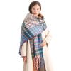 Winter New Rainbow Plaid Imitation Cashmere Scarf For Couples, Versatile Scarf, Thick And Warm Shawl