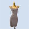 Export Single Summer Fashion Wind Sexy Slim Fit Slimming Bodycon Dress Pure Color Stretch Knitting Suspenders Jumpsuit Skirt
