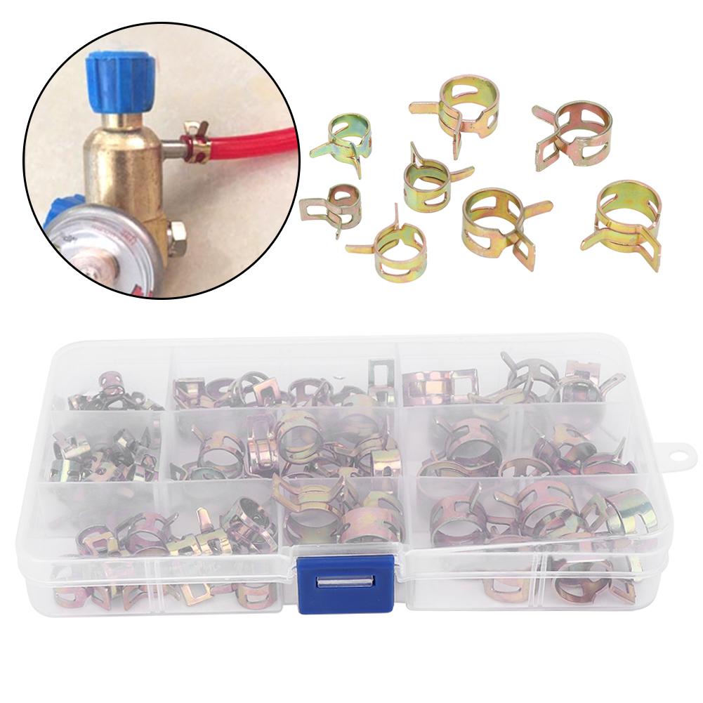 80pcs Galvanized Hose Clamps Spring Clip 615mm Tube Clamp Fastener Assortment Set