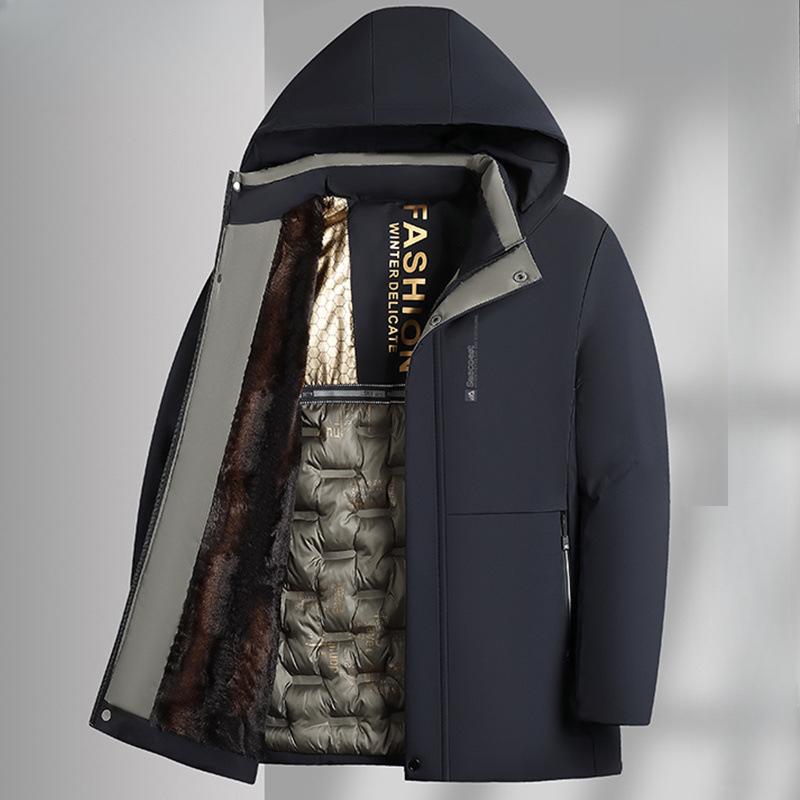 Middle-aged Men's Dad's Winter Coat, Quilted and Thickened Cotton Coat, Wear-resistant Casual Cotton Jacket for The Elderly