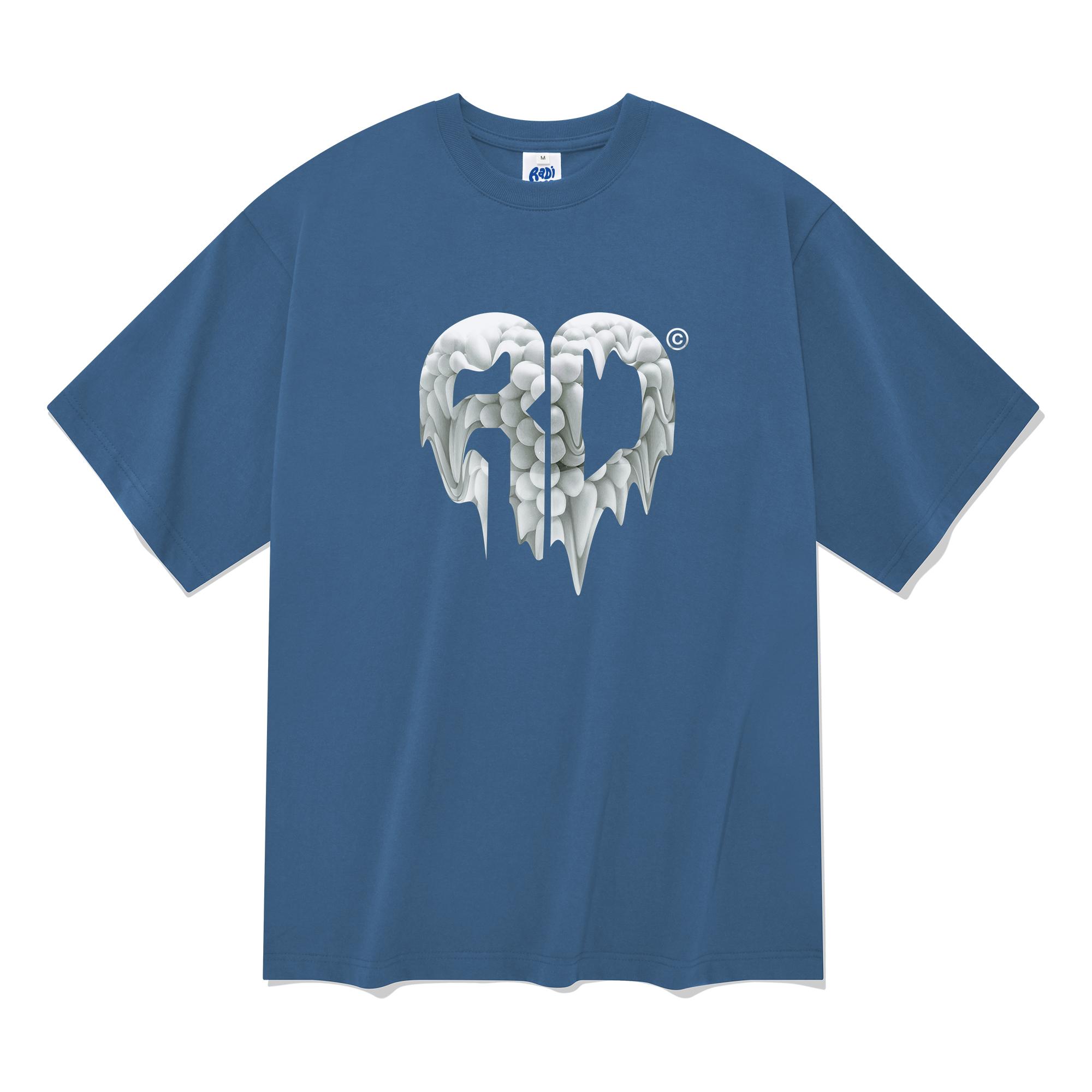 Radineo 20-Count Heart Ball Short Sleeve T-Shirt Blue Xl