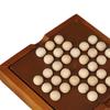 Wooden Solitaire Board Game Tabletop and 33 Marbles for Adults Kids
