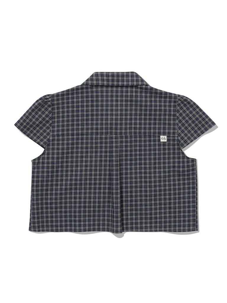 Eogeulliswedou Checkered Double Blouse (Navy)