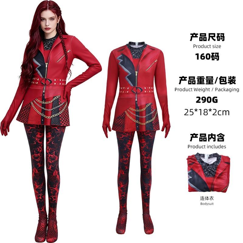 Descendants Little Red Princess Red Full Cos Descendants Red Heart Rebel Princess Suit Halloween Suit