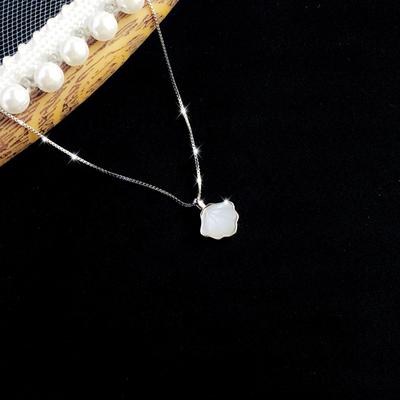 Necklace, Women's Collarbone Chain, Women's Cold Trend, Niche Design, Simple White Fritillary Shell Trend