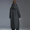 Women's 2024 Knee-Length Hooded Down Jacket - Korean Style, Thick, 90% White Duck Down