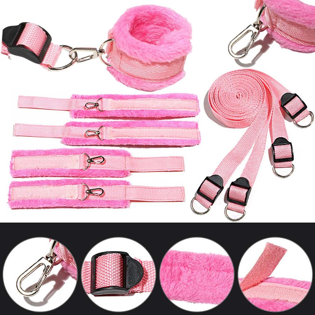 Orirya Handcuffs and Leg Cuffs Restraint Soft SM Adult Spread Bed Fixation Adult Adult SM SM Bed Black Set, Straps, Restraints, Goods, Legs, Women,