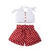 Toddler Baby Girls Sleeveless Solid Tops+ Love Printed Shorts Outfits Clothes