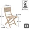 A set of two folding chairs made of exotic acacia