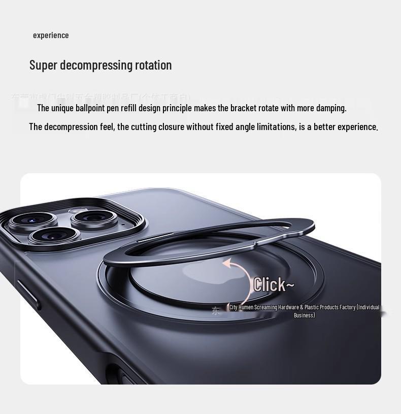 Apple iPhone 16 Pro Max Manyetik Döner Standlı Kılıf - Deri Hissiyatlı Koruyucu Kapak IP17