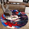 1pc Anime Design Round Carpet - Office Chair Mat, Non-Slip Rug for Home Decor, Living Room, Bedroom, Game Room