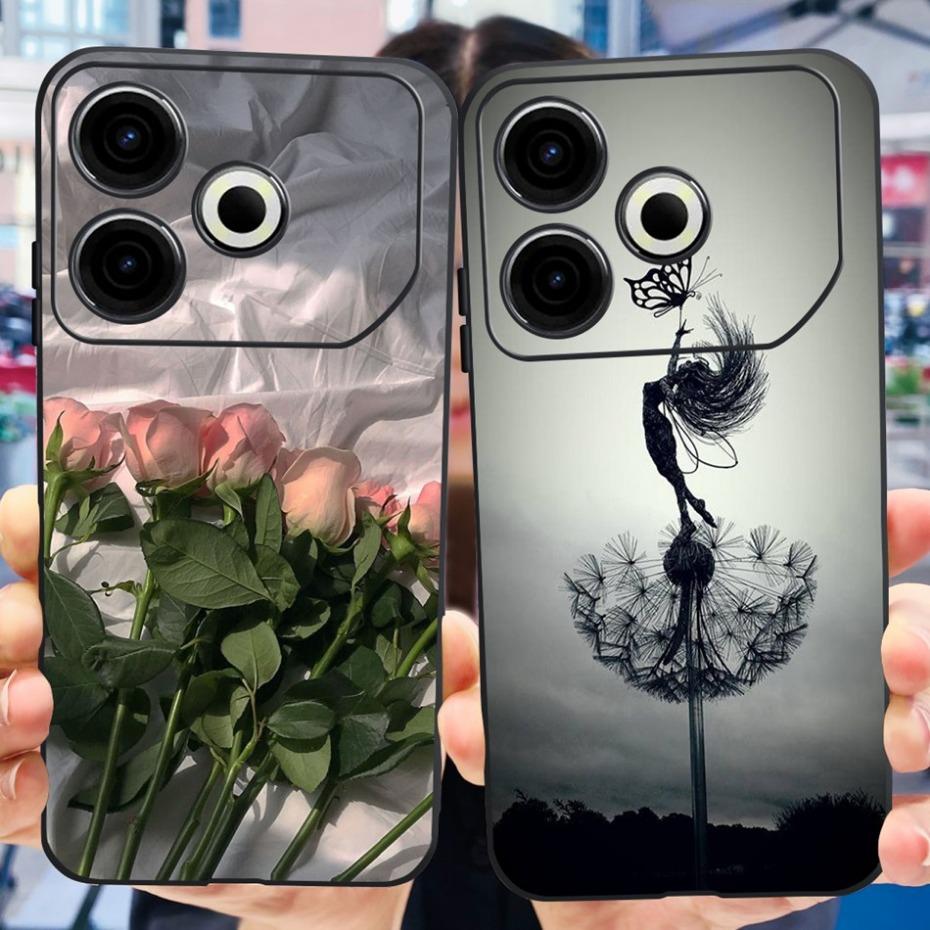 2024 Fashion Case For Tecno Pova 6 Neo Black Silicone Soft TPU Back Cover For Tecno Pova 6Neo 4G Phone Cases