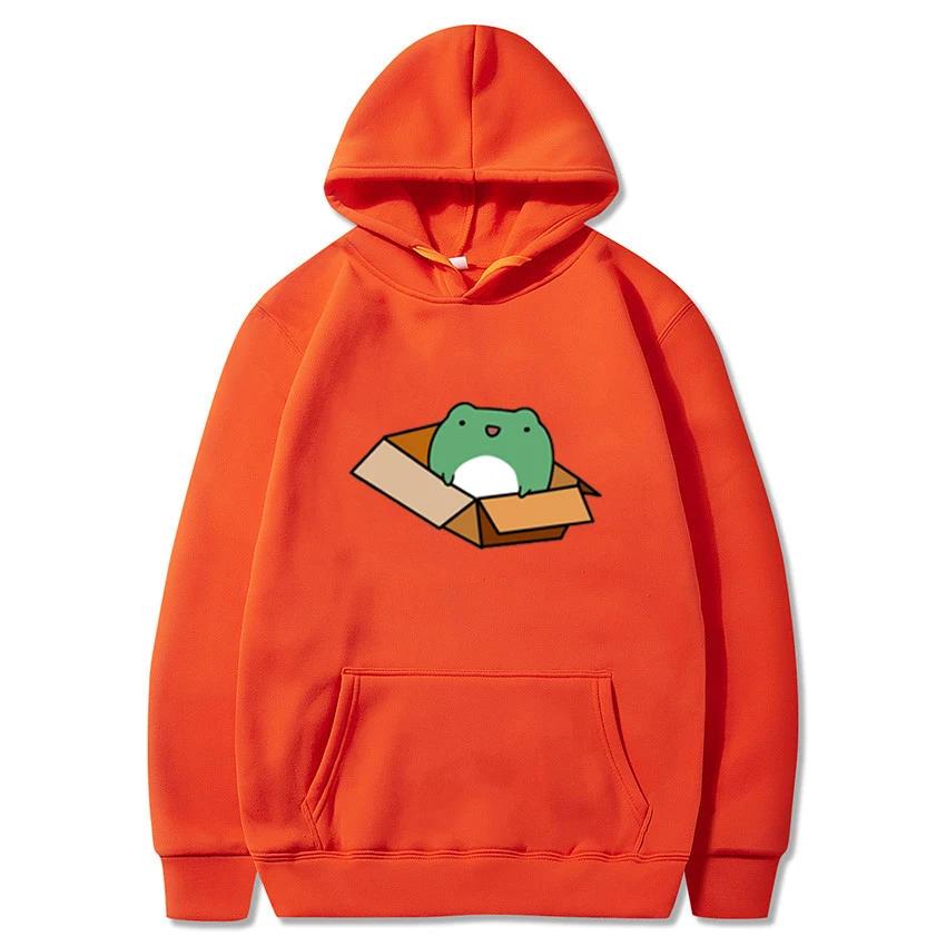 Angry Frog Hoodies Unisex Oversized Sweatshirts Women Cool Fashion Casual Streetwear Print Hooded Harajuku Tops