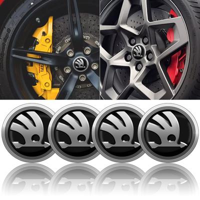 4 st 56 mm 60 mm Bilhjul Klistermärke Centrum Nav Mittkåpa Fälg Nav Dammskydd Emblemem för Fabia Kodiaq Kamiq Superb Yeti Octavia Enyaq Rapid