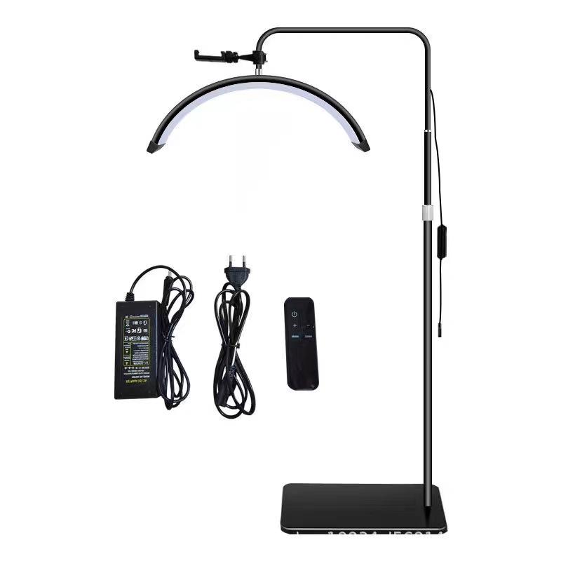 Crystal Diamond U-Shaped LED Half-Moon Nail & Eyelash Lamp - 24-inch Beauty Salon Floor Light
