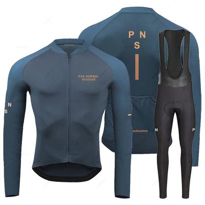 Team Atmungsaktiv Langarm Radfahren Jersey Set Bib Hosen Ropa Maillot Ciclismo Fahrrad Kleidung MTB Bike Uniform Männer Kleidung