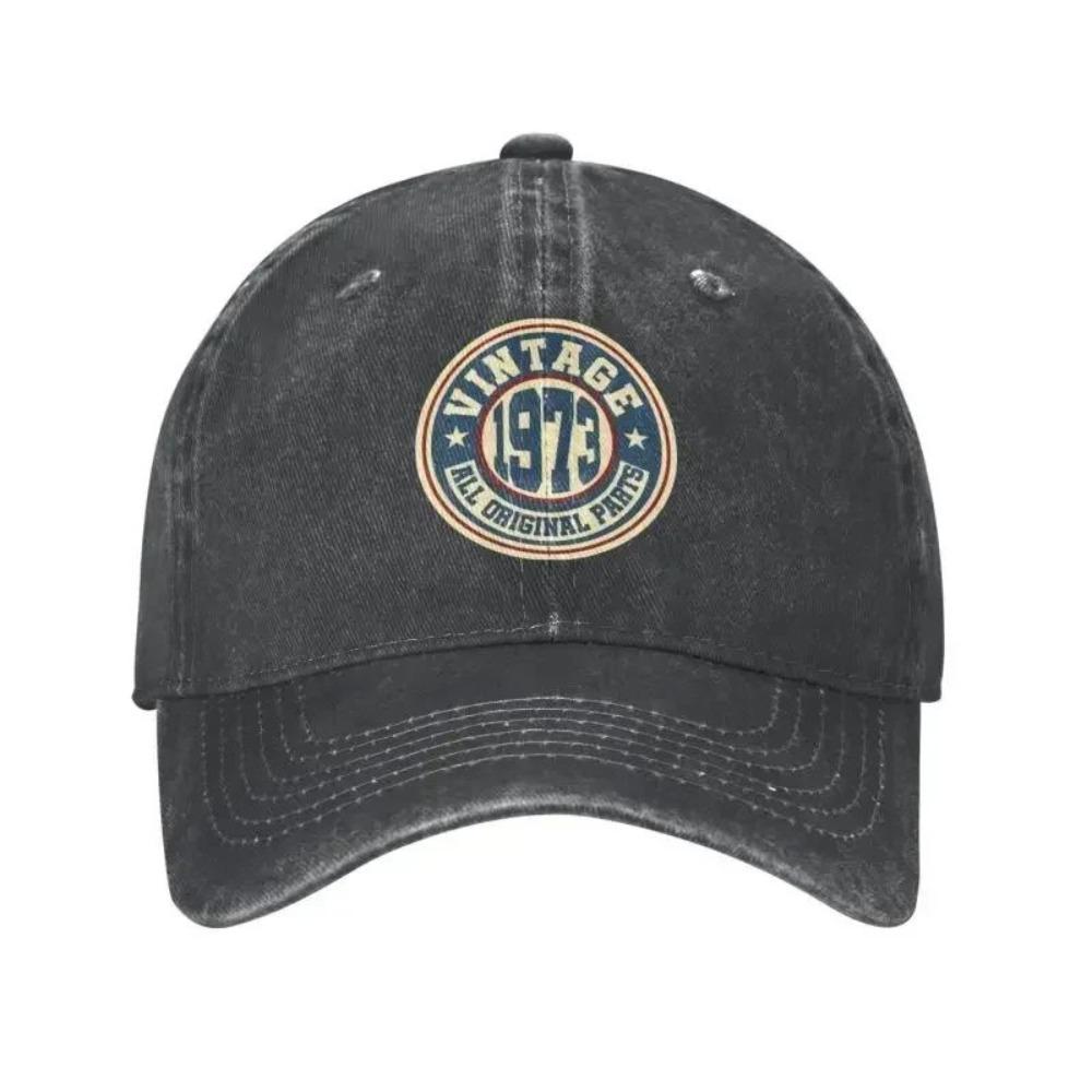 Punk Unisex Baumwolle Retro Vintage 1973 Alle Originalteile Baseballkappe 50. Geburtstag Verstellbare Papa-Kappe für Männer Frauen Hip Hop