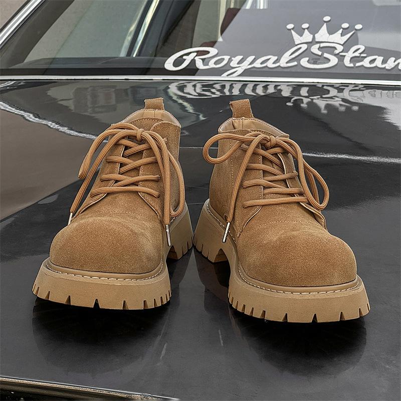 Outdoor Mountaineering Martin Boots Men's Spring New British Big Head Tooling Boots Medium Top Rhubarb Boots 1638-J