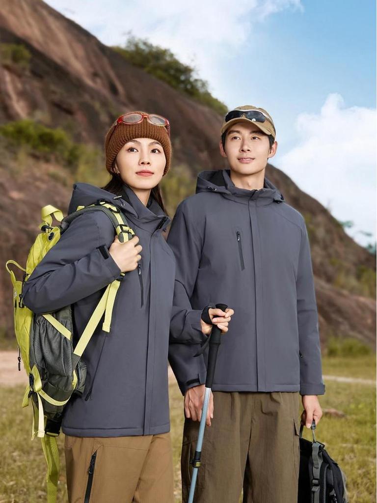 Unisex Graphene-Enhanced Windbreaker: Cotton & Velvet, Heat-Retaining, Windproof, Waterproof, Custom Embroidery
