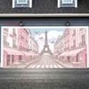 2D flat surface Paris springtime pink landscape themed background fabric suitable for party decoration polyester fiber