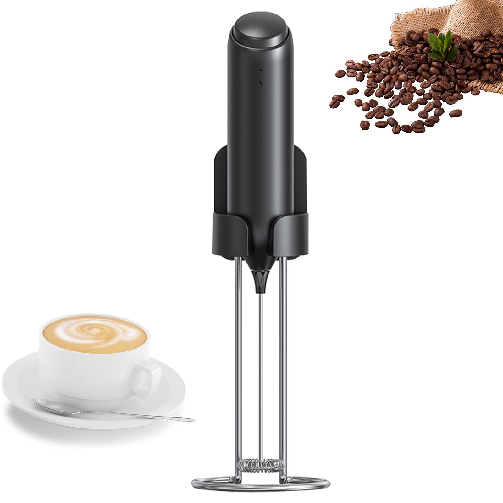 

Handheld Milk Frother With Stand Rechargeable Stainless Steel Electric Whisk Mixer For Matcha Coffee Frappe Lattee Type E#0