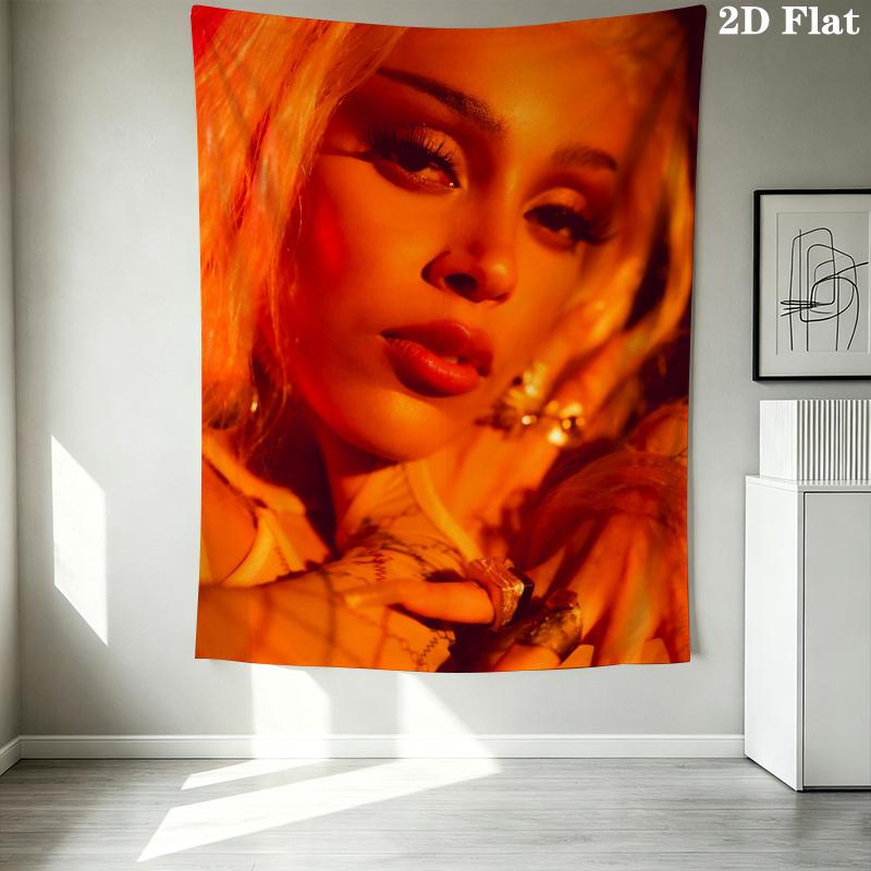 Doja Cat Pattern Wall Tapestry Aesthetic Wall Hanging Printed Fabric Blanket Decorative Tapestries for Bedroom Living Room Home Decor