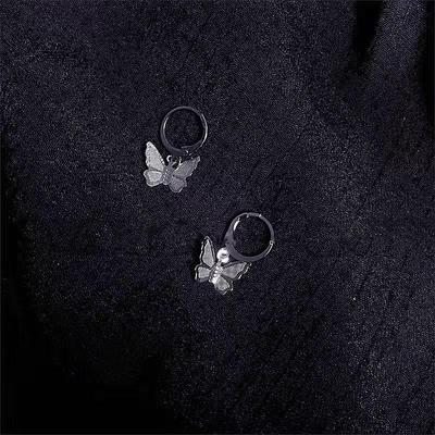 Vintage Mini Butterfly Small Hoop Earrings For Female Women Lovely Animal Drop Earring Gift Jewelry