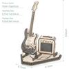 Robotime ROKR Elektrische Gitarre 3D Holzpuzzle für Kinder Erwachsene Montage Kreatives Spielzeug Baustein-Set für Weihnachtsgeschenke