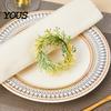 Household Napkin Holder 6Pcs Rings, Elastic Design for Light And Thick Ring Napkins, Imitation Holly Leaf Accessory Weddings Parties Home Use