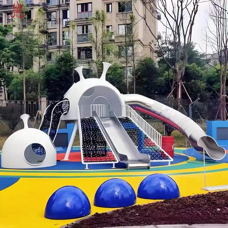 Große Edelstahl-Außenspielplatzrutsche für Kinder und Kindergärten