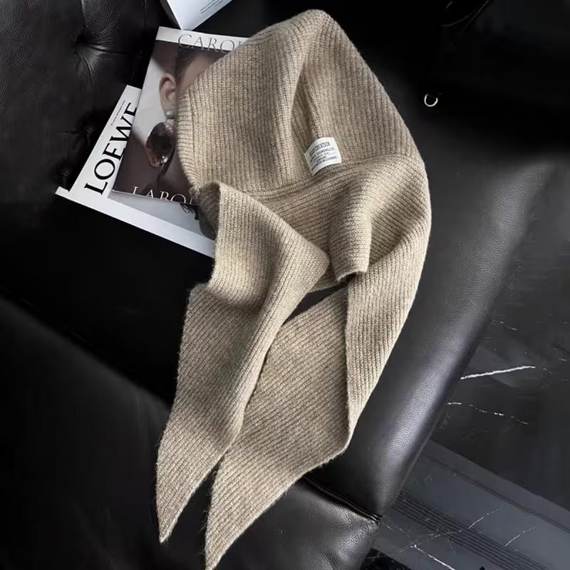 Fashion Korean Knit Hat Scarf Set Women Winter Warm Hat with Ear Protection Autumn Winter Hooded Neck Warmer