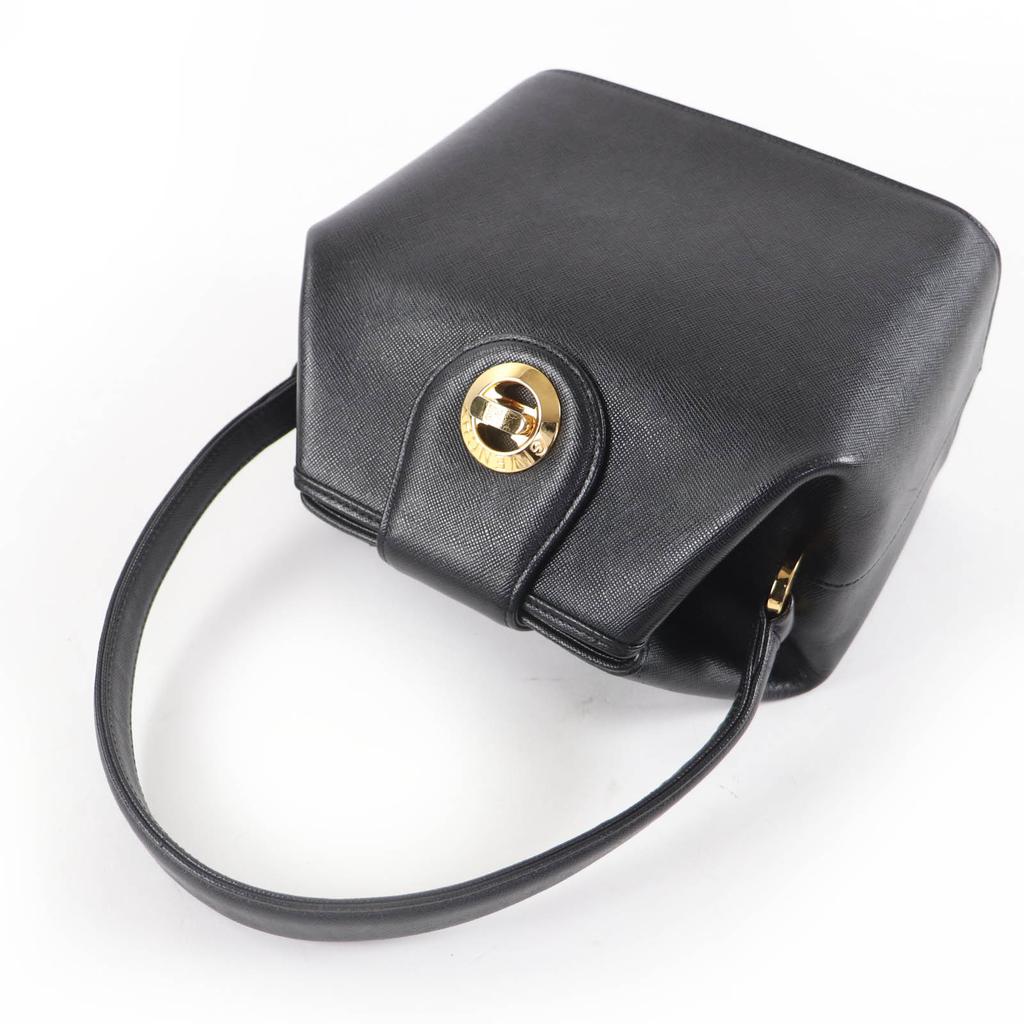 Ótima Bolsa GIVENCHY com Fecho de Giro Bolsa de Viagem de Couro couro preto Feminina Usada