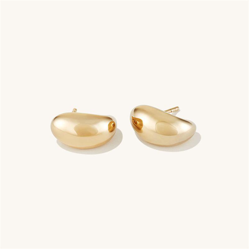 eManco Simple 18K Gold Plated Stainless Steel Earrings for European and American Ladies