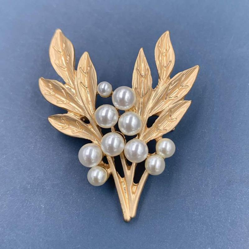Retro Gold Barock Stern Mond Bogen Tulpe Ginkgo Brosche