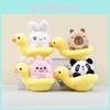 Swimming Duck Ring Keychain Panda Rabbit Capybara Backpack Pendant Doll Plush