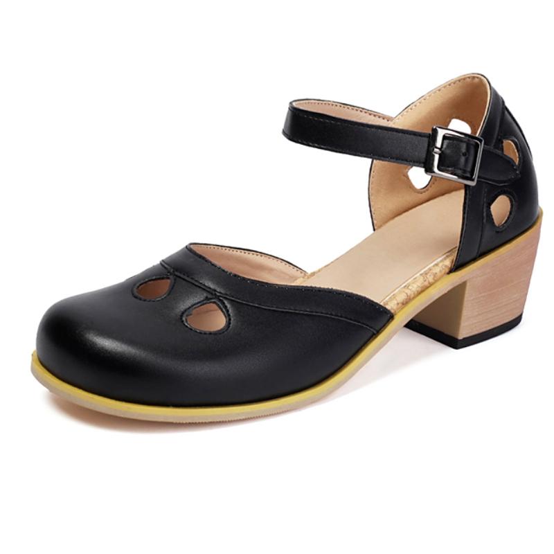 

Женские босоножки, летняя обувь 2025 года, зеленые, красные, черные, на низком каблуке, с ремешком на щиколотке, закрытый носок, свадебные туфли, большой размер 45 42 чёрный