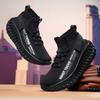 Large size summer new fly-woven sneakers thick-soled breathable sports running shoes