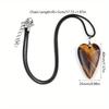 Long Heart Stone Pendant Natural Crystal Arrowhead Amethyst Crystal Charms For Necklace Stainless Steel Chain Women Jewelry new