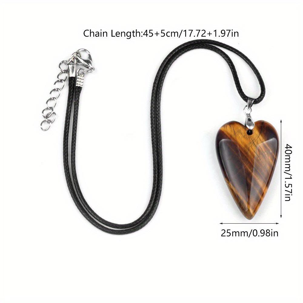 Long Heart Stone Pendant Natural Crystal Arrowhead Amethyst Crystal Charms For Necklace Stainless Steel Chain Women Jewelry new