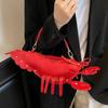 Bolso Bandolera con Forma de Bogavante para Niñas Bolso de Mano de Cuero PU Sólido Bolso Lindo Creativo Divertido Bolso de Teléfono Cruzado Casual Juguete