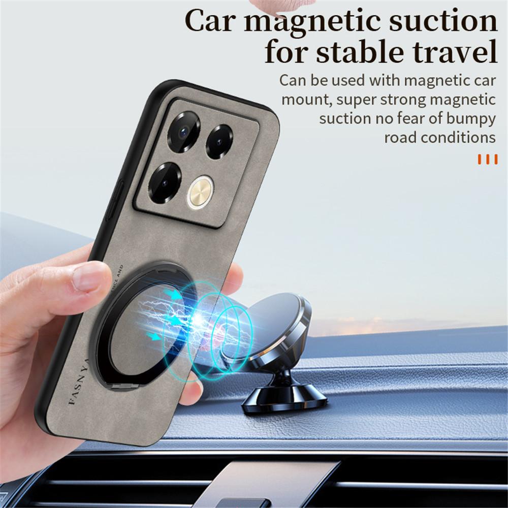 Luxury Sheepskin Magnetic Leather Holder Phone Case For Infinix Note 30 40 Pro Smart 10 9 8 7 6 Stand Shockproof Back Cover