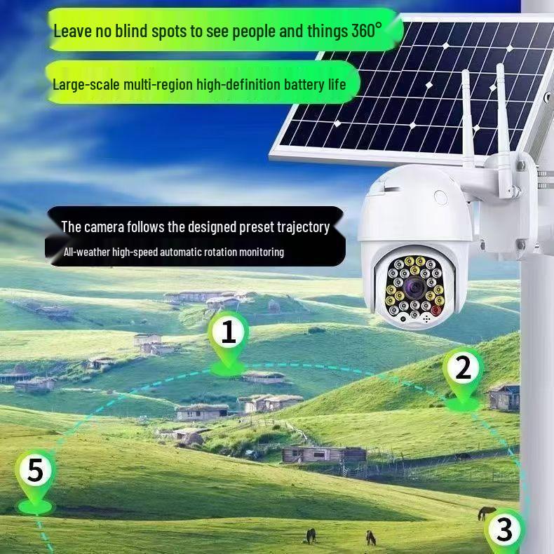 Wodoodporna kamera solarna obrotowa wysokiej rozdzielczości do użytku zewnętrznego