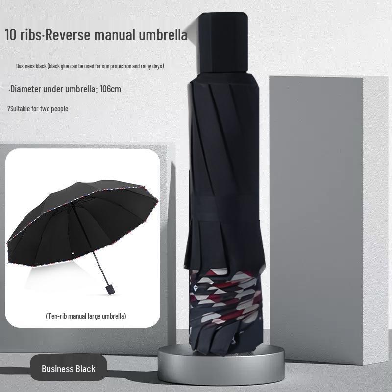 Extra Stort Vindsäkert Herrparaply: Förstärkt, Kraftig, Manuell, Vikbar för Regn eller Solsken, Rymmer upp till Tre Personer