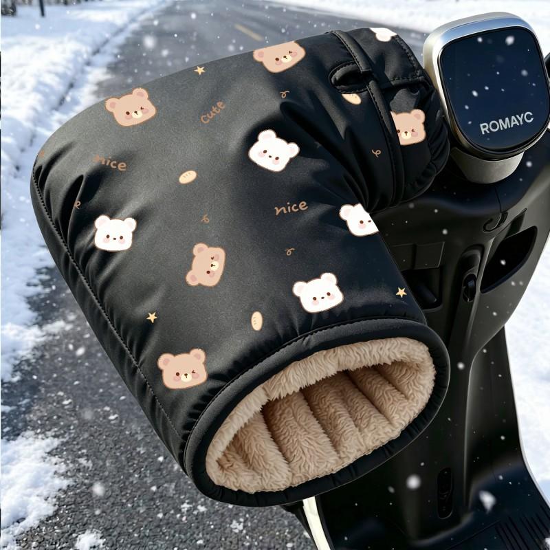 Electric Scooter Handlebar Grip Covers Winter Warm Waterproof Windproof Thick Cotton Hand Protectors Riders
