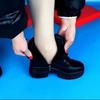 Thick-soled Martin boots female soft leather short boots winter velvet cotton shoes leather snow boots