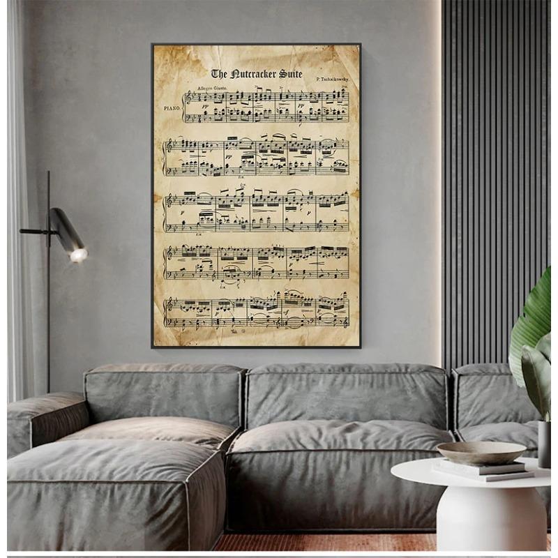 The Nutcracker Vintage Sheet Music Poster And Print Tchaikovsky Classical Piano Music Canvas Painting Wall Picture Home Decor
