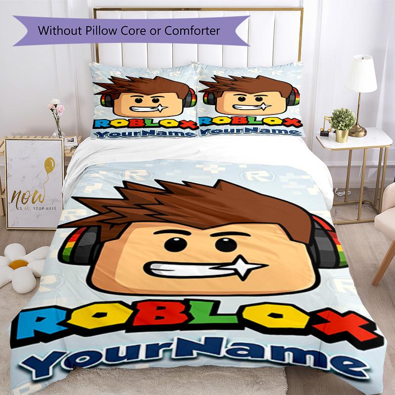 Roblox 77 Customize your name Bedding Set Breathable Duvet Cover with Pillowcases Home Decoration Birthday Gift